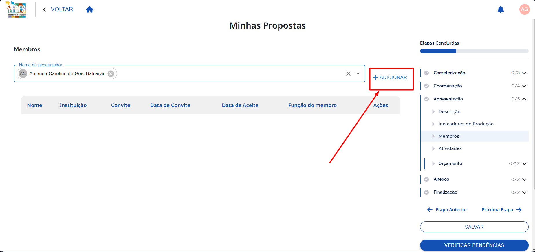 Adicionar membro
