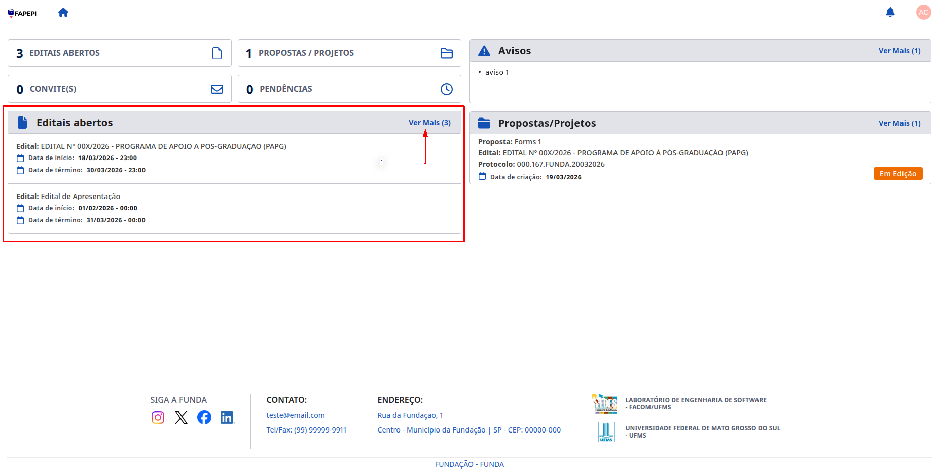 Acessar Editais Abertos