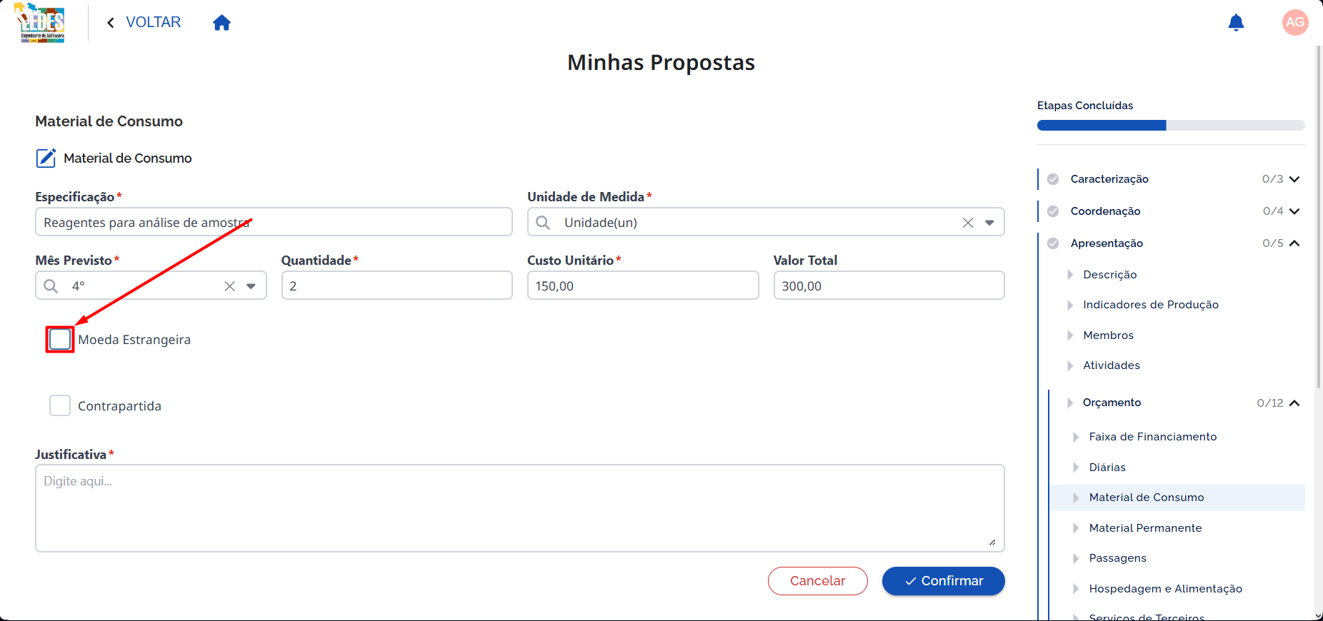 Marcar Moeda Estrangeira
