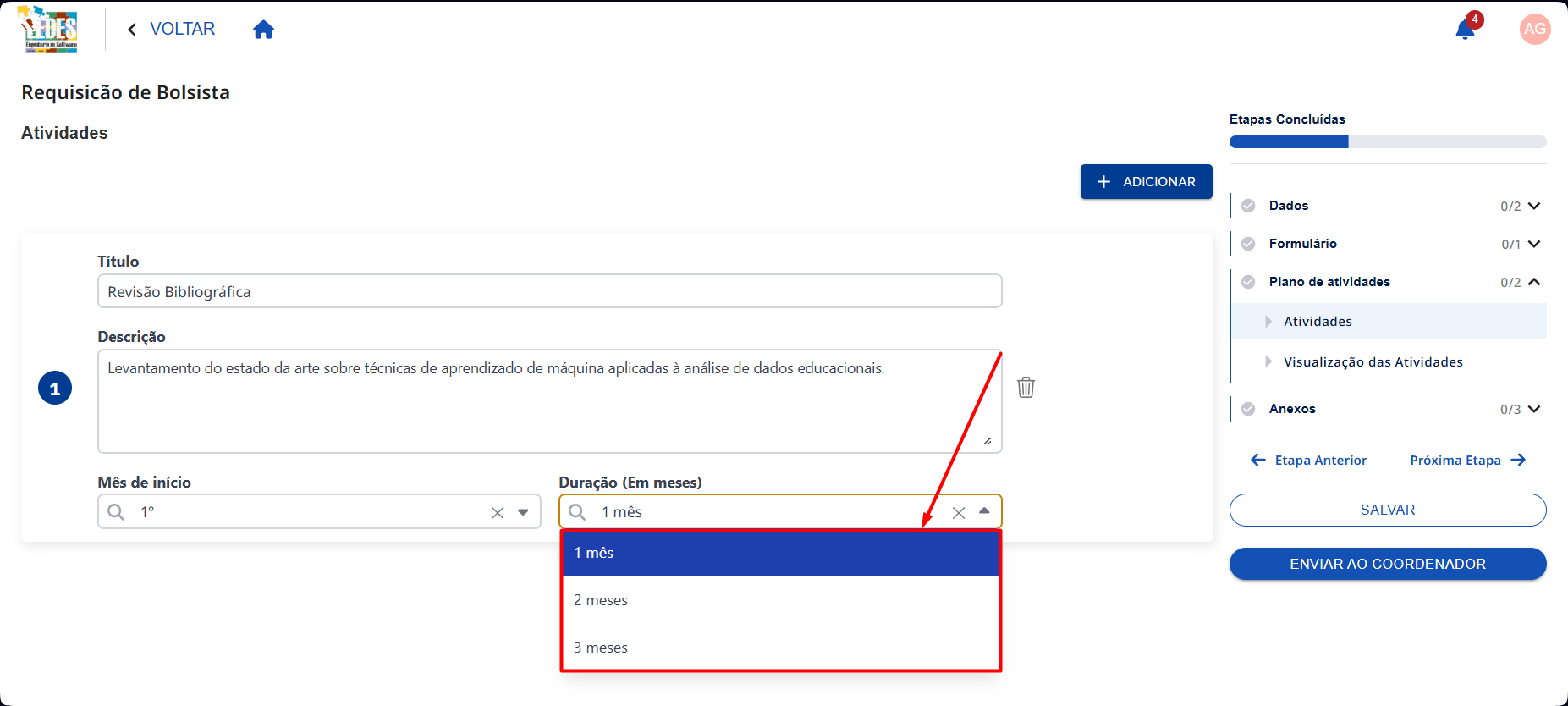 Duração da Atividade