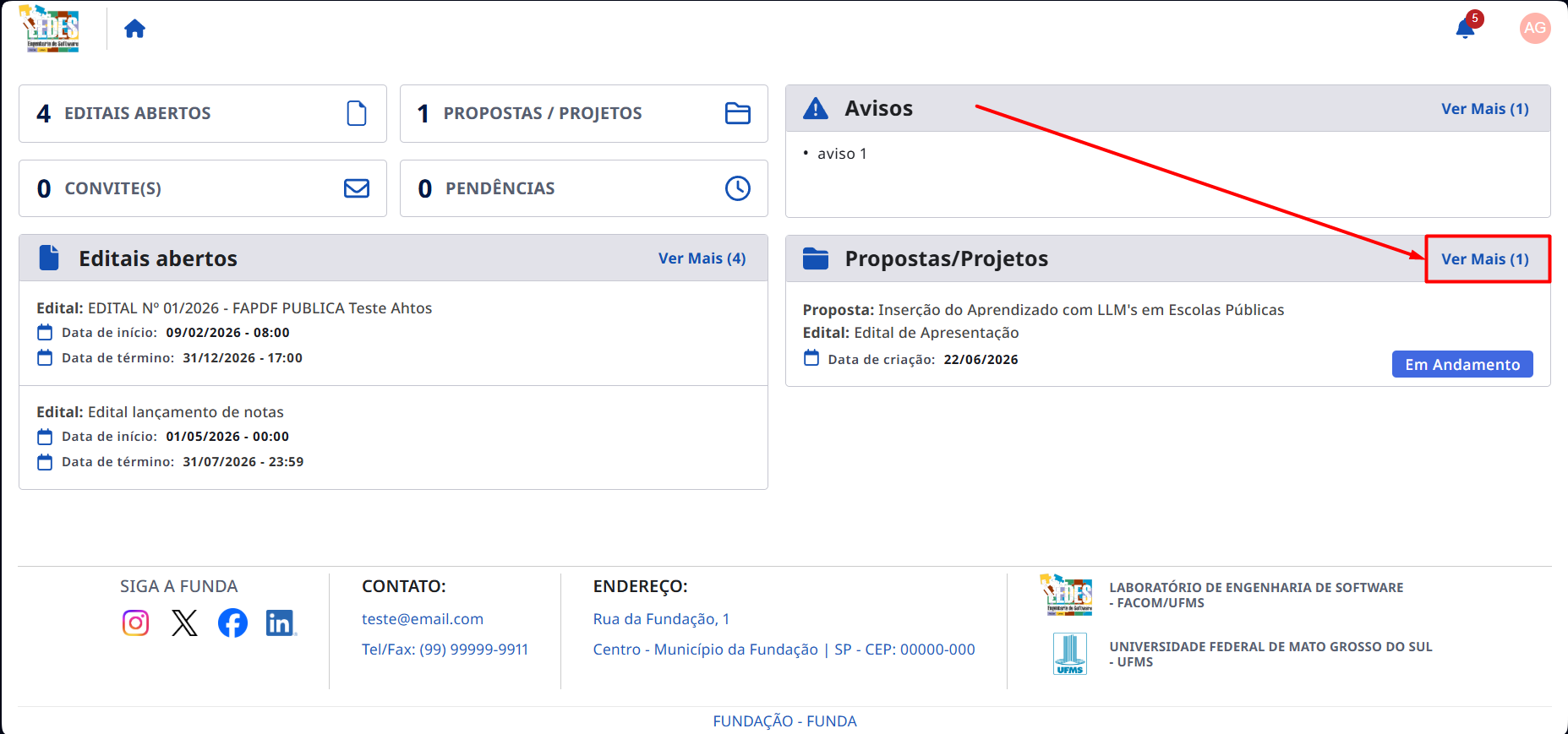Ver Mais Propostas/Projetos
