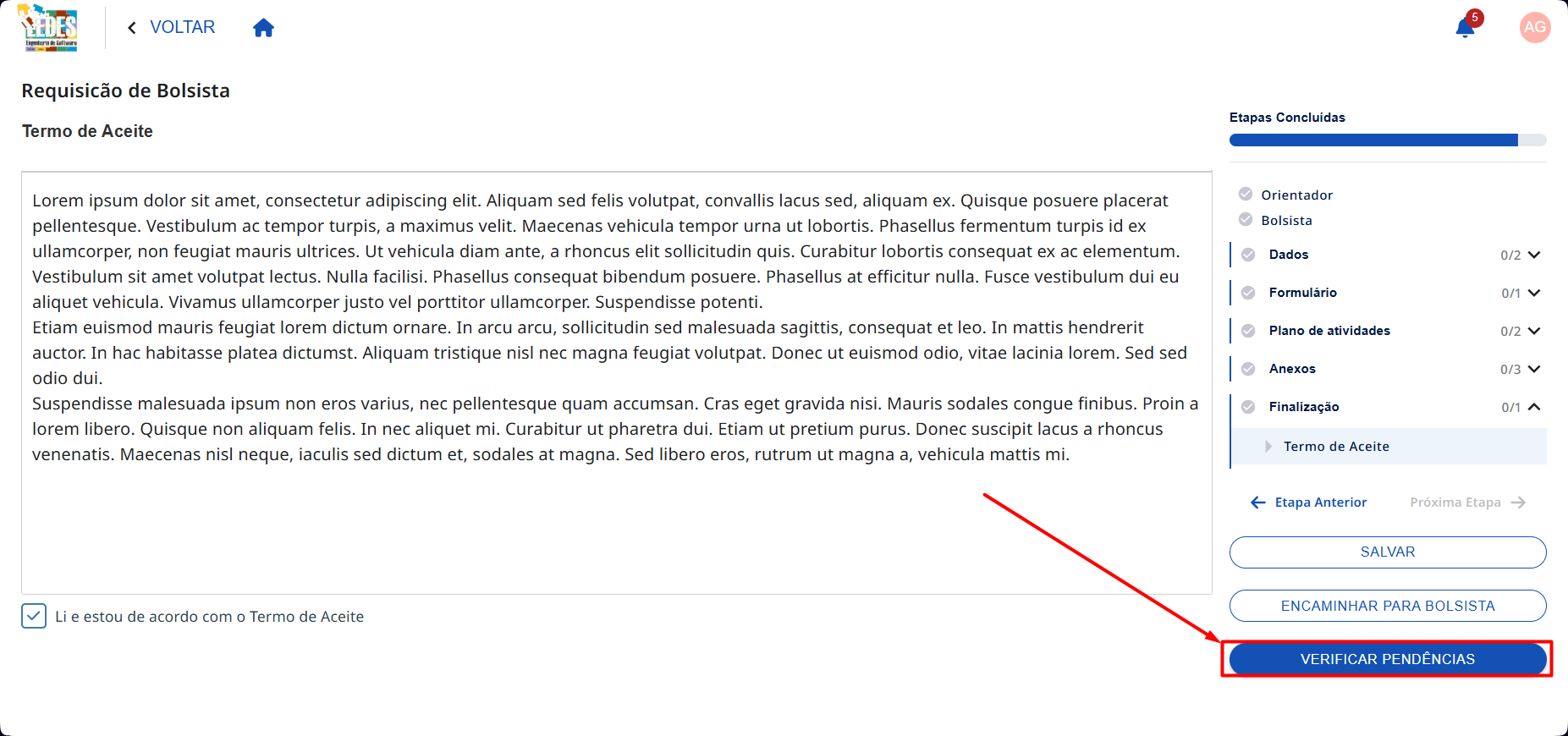 Verificar Pendências