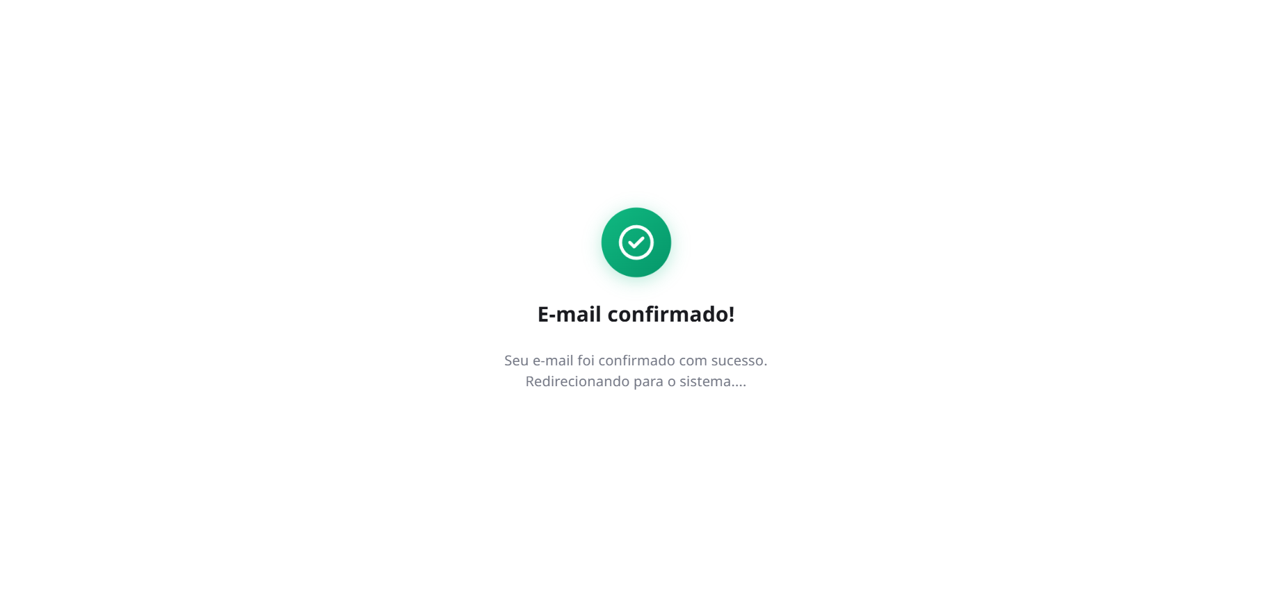 E-mail confirmado