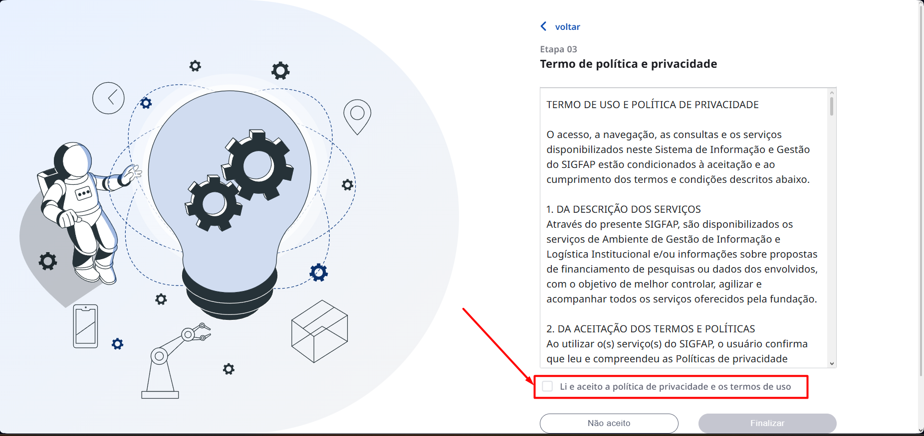 Política e privacidade