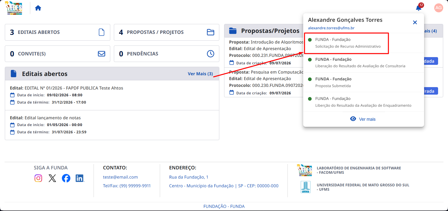 Mensagem de Confirmação