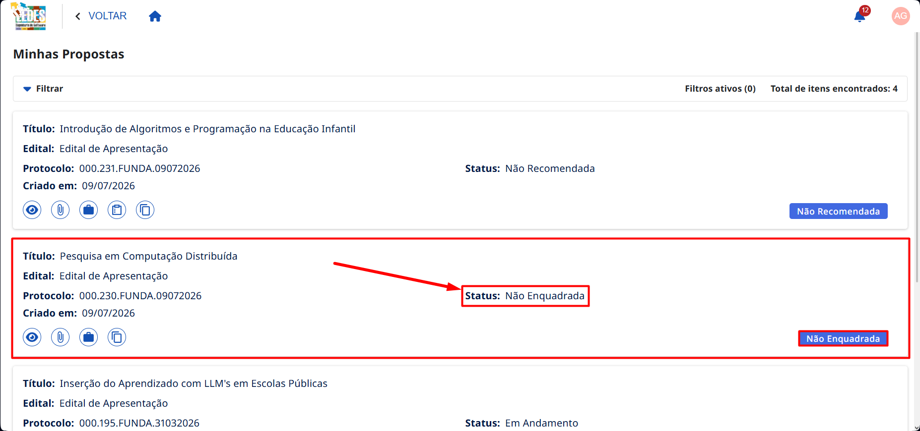 Solicitar recurso - Não Enquadrado